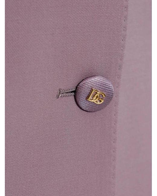 Dolce & Gabbana Purple Button-Fastening V-Neck Blazer