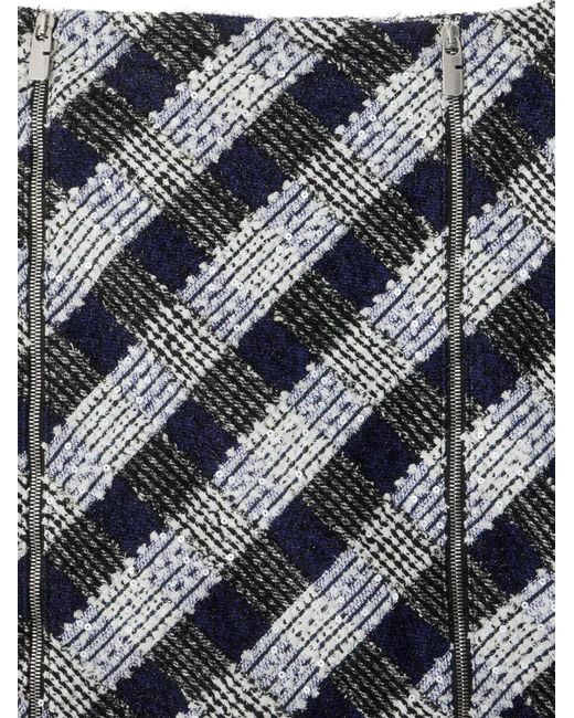Burberry Gray Check Tweed Skirt