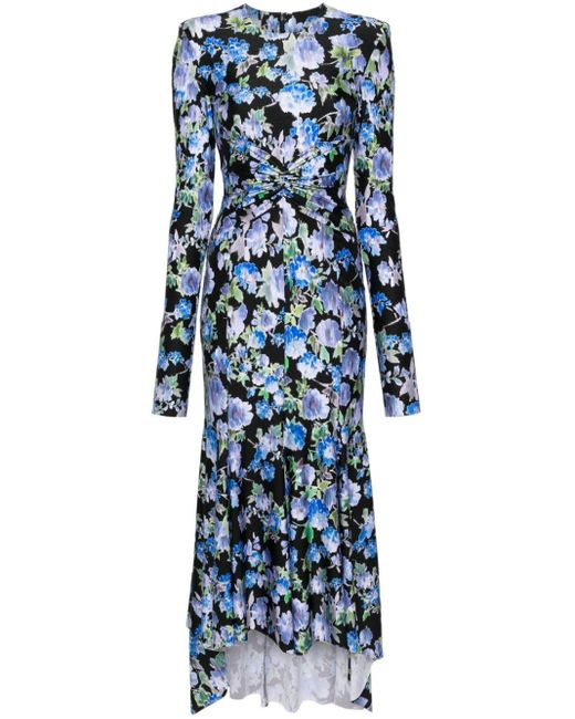 Philosophy Di Lorenzo Serafini Midi-jurk Met Bloemenprint in het Blue