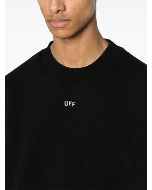 Off-White c/o Virgil Abloh Black Off- Logo-Print Cotton Sweatshirt for men