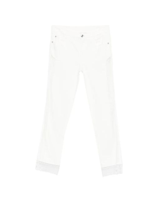 Ermanno Scervino White Jean Bordé De Dentelle