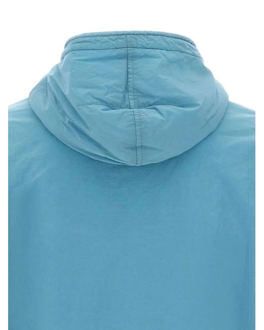 C P Company Blue Drawstring-Hood Jacket for men