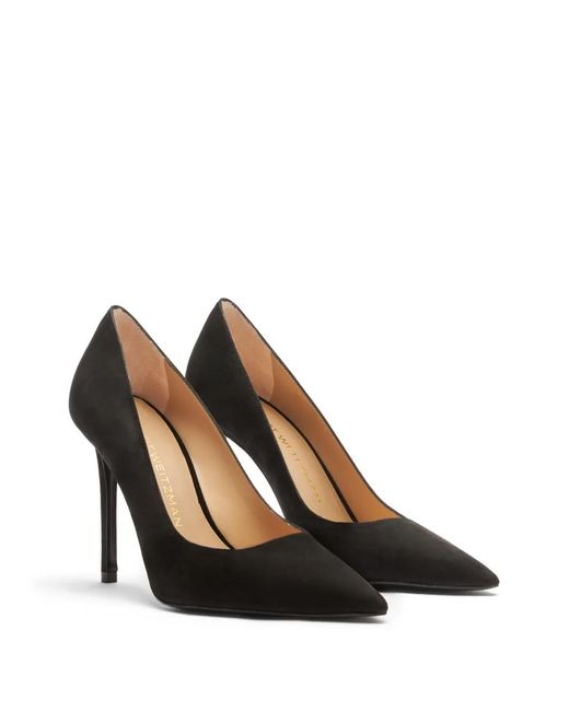 Stuart Weitzman Black Decollete Suede "Stuart Power" T. 100