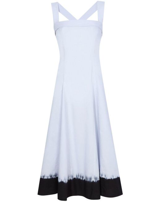 Proenza Schouler White Edie Popeline-Kleid mit Batikmuster