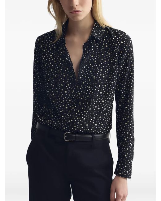 Nili Lotan Black Gaia Star-Print Shirt