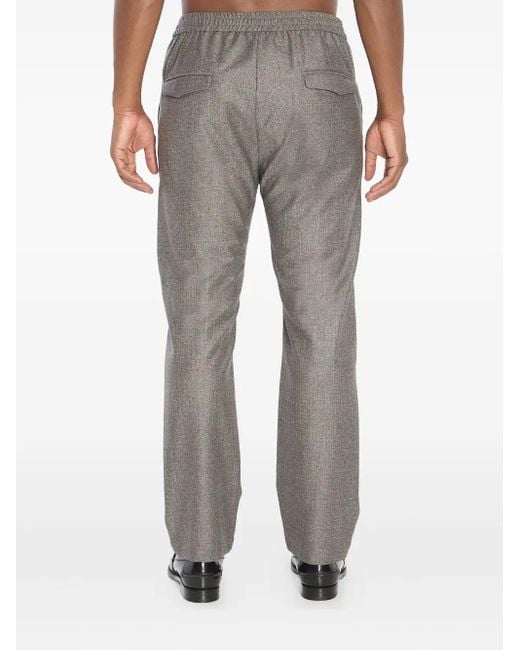 Barena Gray Tosador Bita Elasticated-Waistband Wool Trousers for men