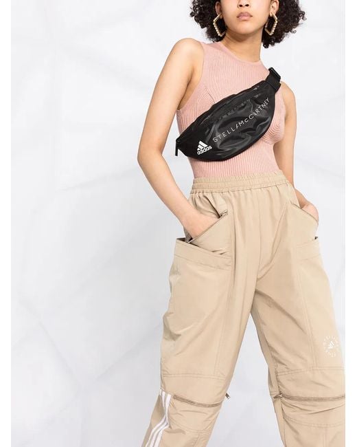 Stella McCartney Natural Logo Stripe Zip Front Track Pants