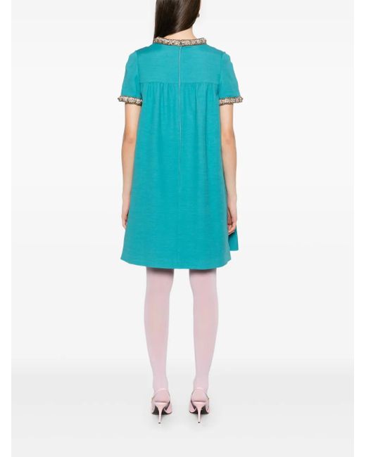 Valentino Garavani Blue Crystal-Embellished Dress