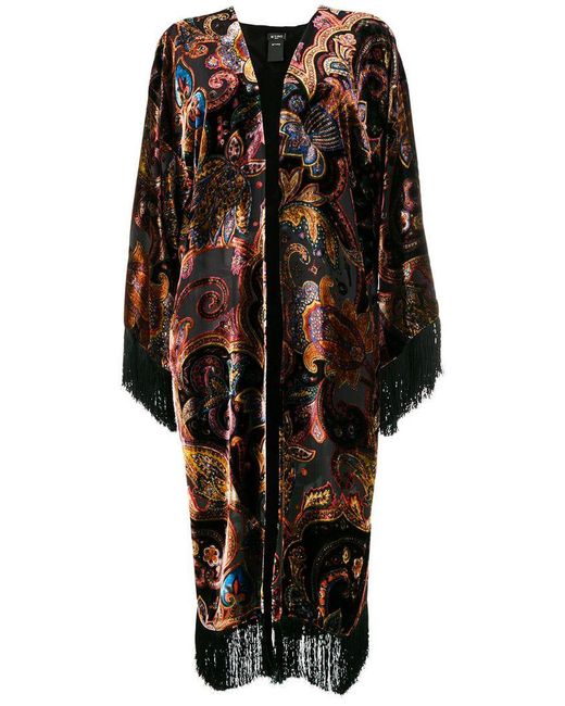 Etro Black Long Velvet Kimono