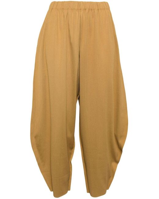 Pantaloni plissettati di Pleats Please Issey Miyake in Yellow