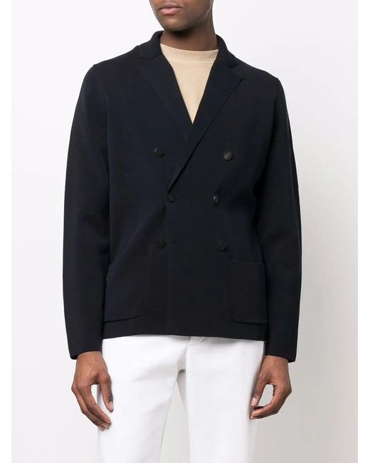 Drumohr Blue Double-Breasted Button Blazer for men
