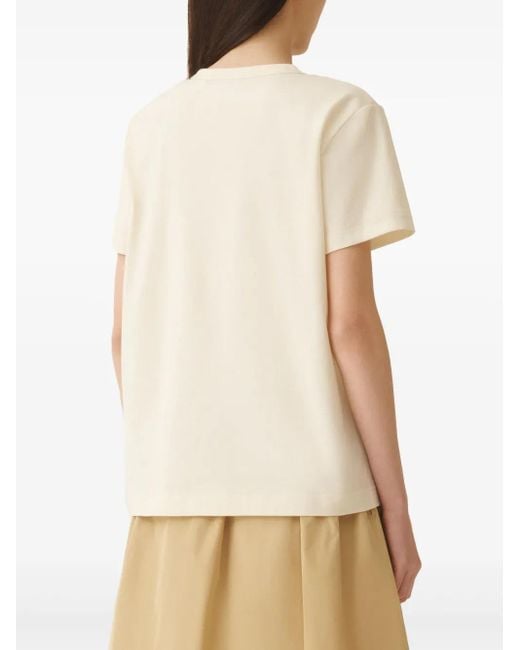 Fabiana Filippi Natural Bead-Embellished T-Shirt