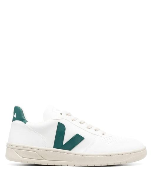 Veja White V-10 Cwl Sneakers - Unisex - Calf Leather/fabric/rubber