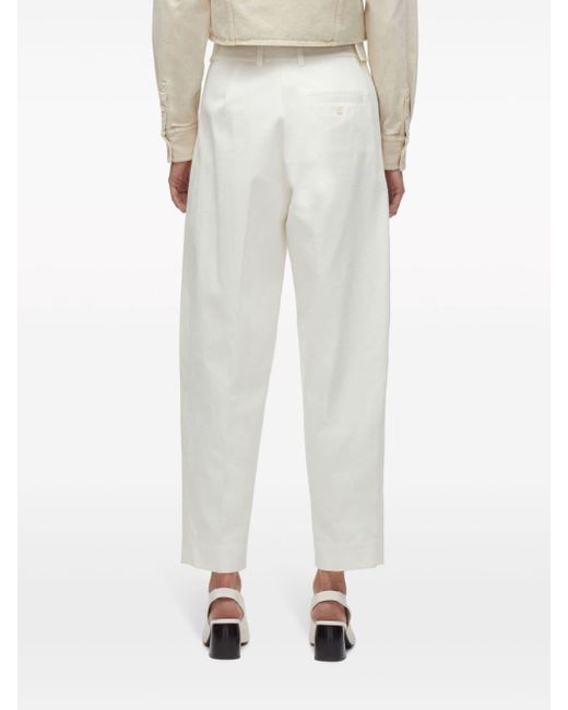 3.1 Phillip Lim White Belted Tapered Trousers