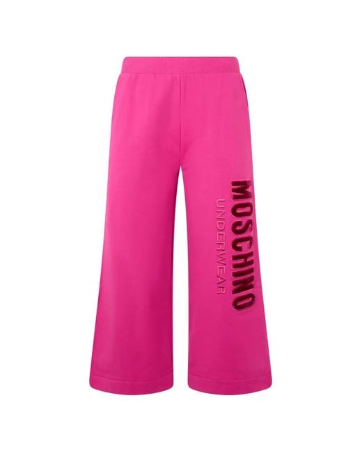 Moschino Pink Pantalon De Jogging Ample À Logo Imprimé