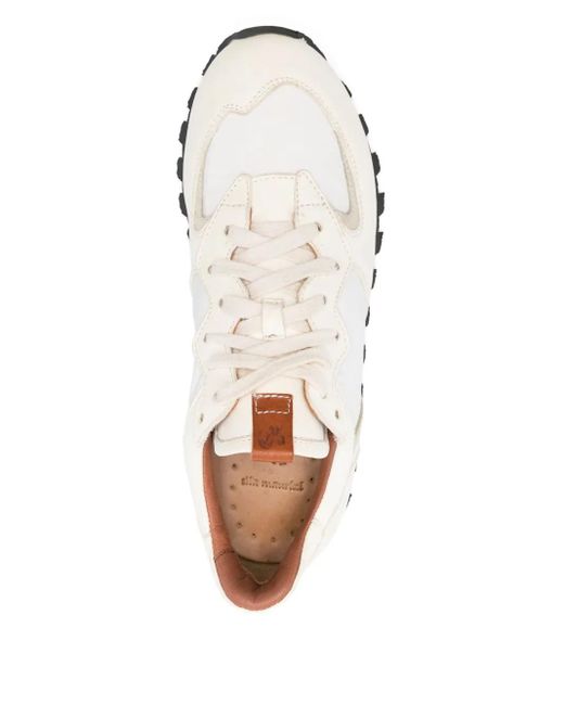 Elia Maurizi White Claudia Leather Panelled Sneakers