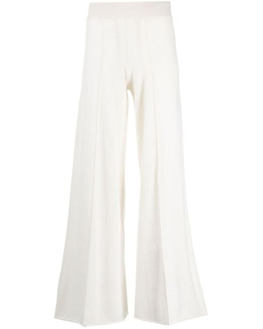Lisa Yang High-waisted Flared Cashmere Trousers in White | Lyst