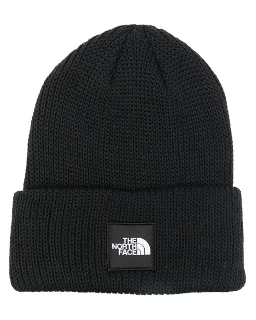 The North Face Black Logo-Patch Knitted Beanie for men
