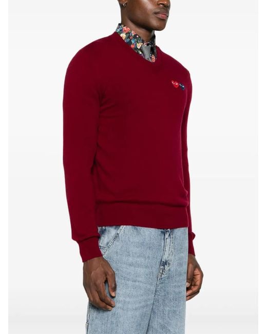 COMME DES GARÇONS PLAY Red Heart-Patch Wool Jumper