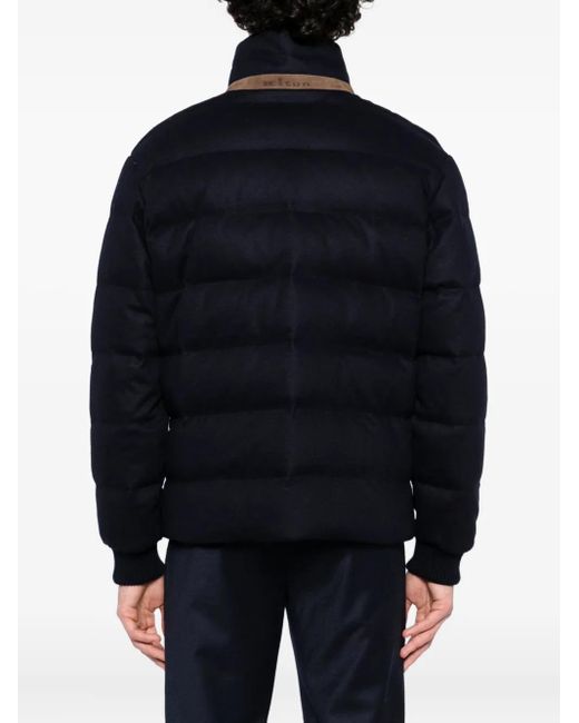 Kiton Blue Padded Jacket for men