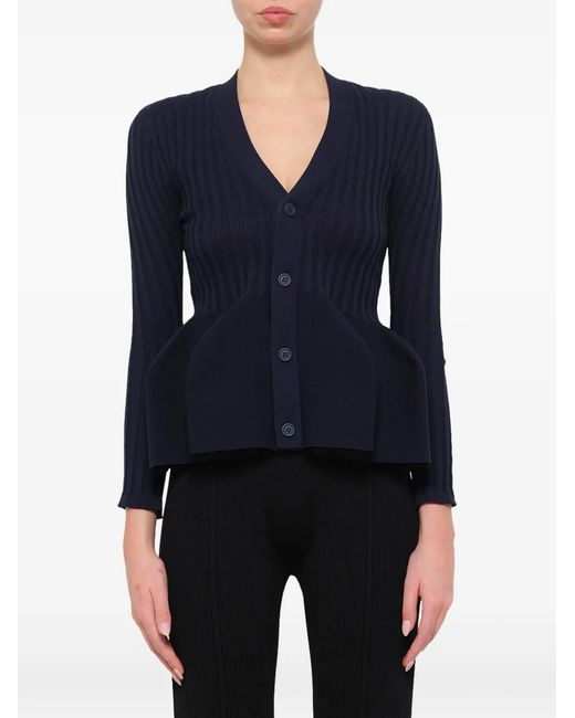 CFCL Blue Pottery Ribbed-Knit Cardigan