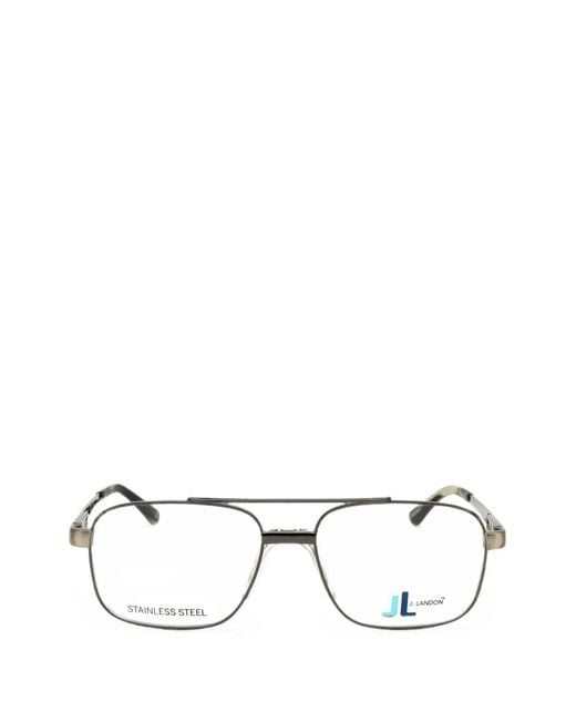 J. LANDON White Rectangular-Frame Glasses for men