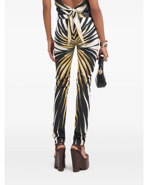 Roberto Cavalli Blue Ray Of Print Skinny Trousers
