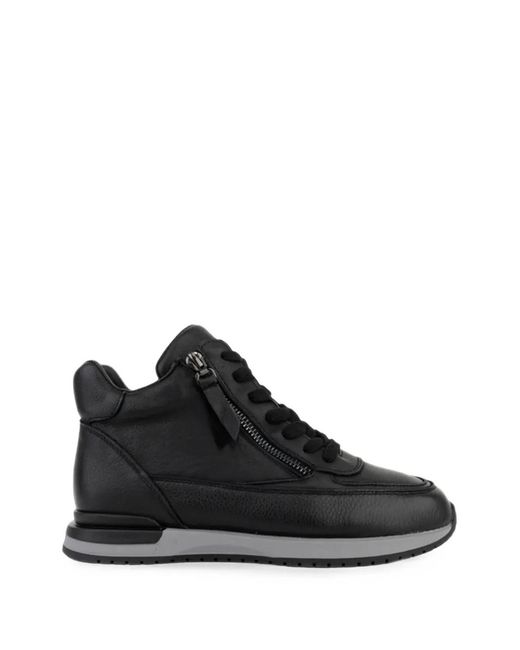 Linda Baumann Black Zip-Fastening Panelled Sneakers