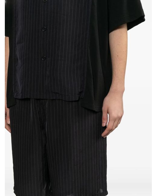 Undercover Black Pinstripe Logo Shorts for men