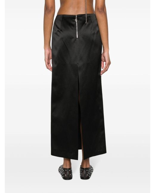 Gucci Black High-rise Silk Satin Maxi Skirt