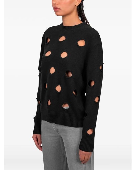 GIMAGUAS Black Pull Openwork Sweater