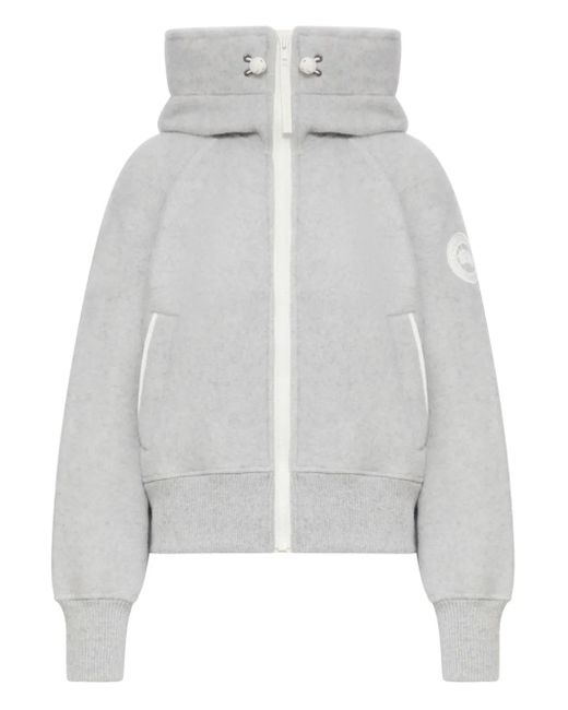Canada Goose メタリック ウール フーデッドジャケット Gray