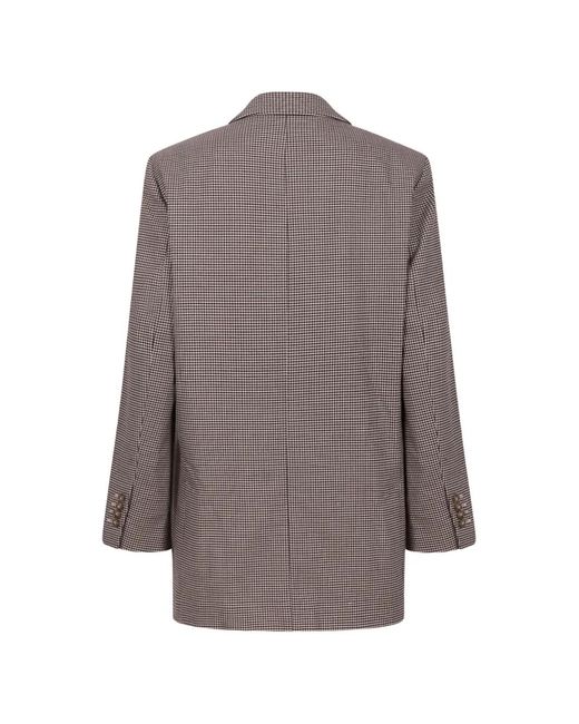 Calvin Klein Brown Checked Button Blazer