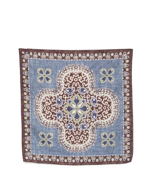 Dell'Oglio Blue Tokio Abstract-Print Scarf for men