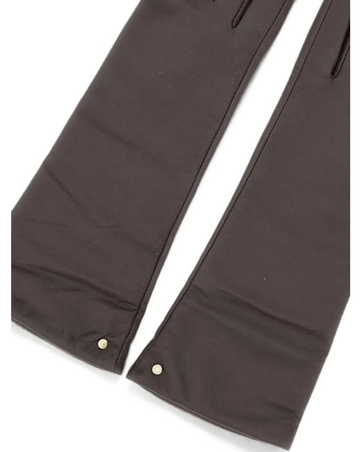 Gianni Chiarini Brown Logo-Rivet Gloves