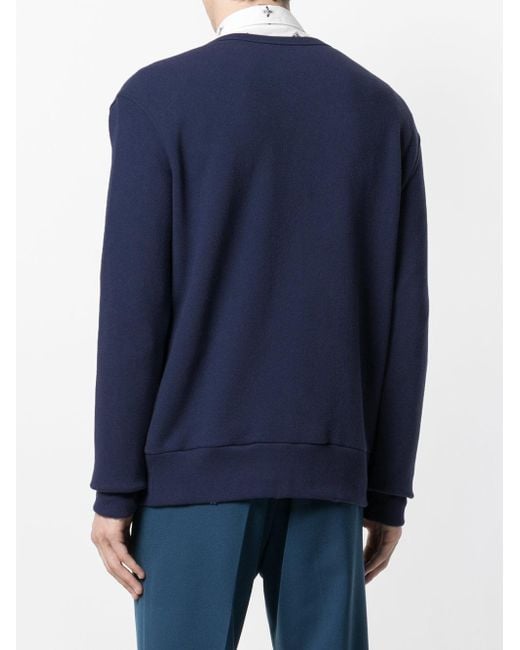 Gucci Wolf Head Applique Sweatshirt in Blue for Men Lyst UK