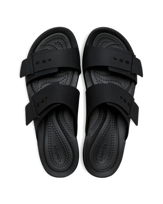 CROCSTM Black Brooklyn Bucle Low Low Buckle-Strap Sandals