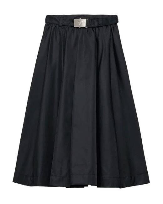 Prada ベルテッド プリーツスカート Black