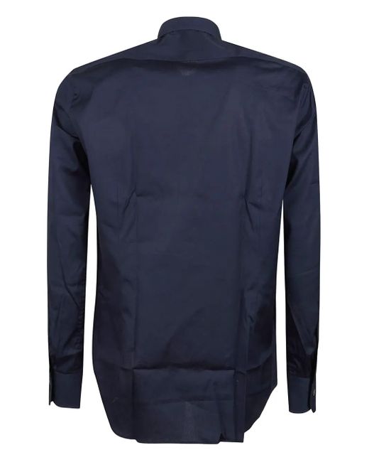 Orian Blue Button-Down Cotton Shirt for men