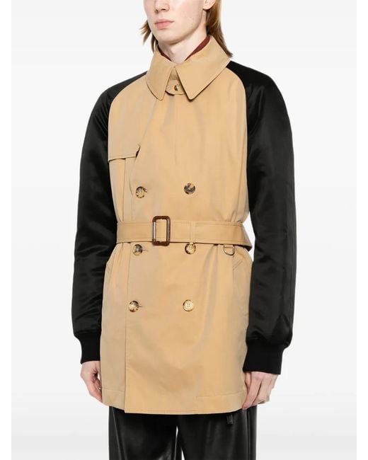 McQueen Natural Belted Double-Breasted Coat for men