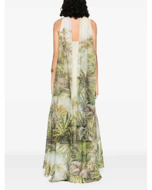Elie Saab Strapless Linen Dress White