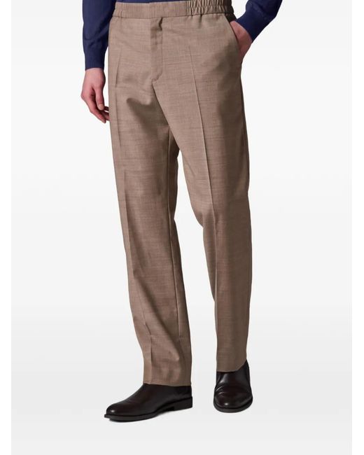 Paul Smith Natural Elasticated-Waistband Pleated Trousers for men