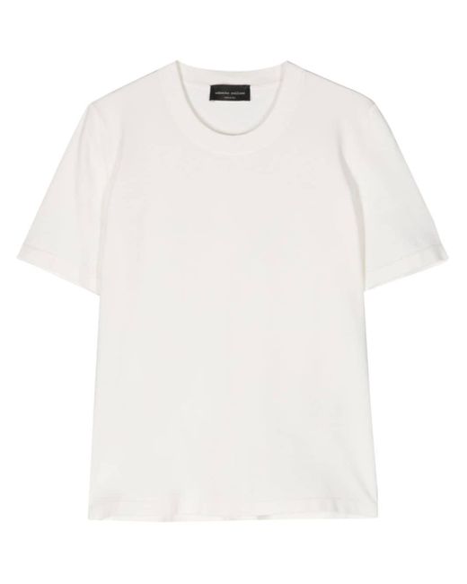 Camiseta con cuello redondo Roberto Collina de color White