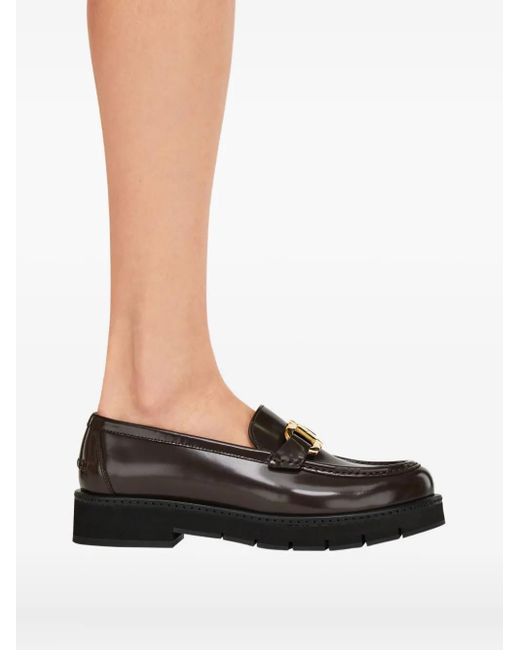 Ferragamo Black Leather Loafers