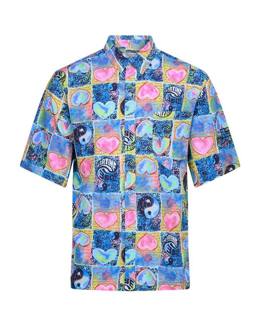 Martine Rose Blue Hearts Boxy Shirt for men