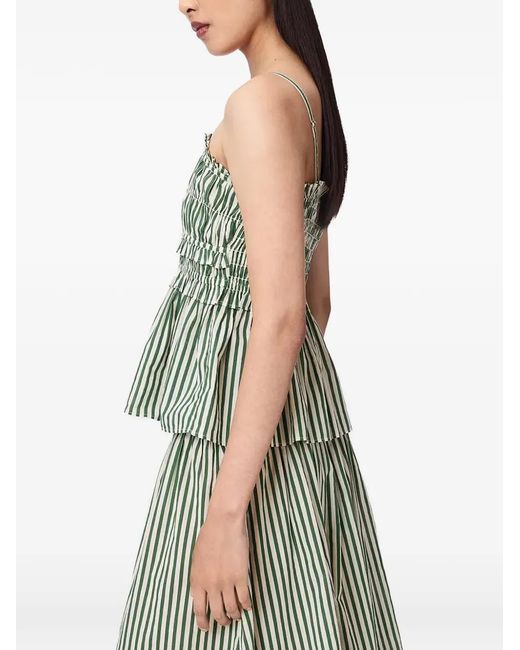 AllSaints Green Kali Striped Cotton Top