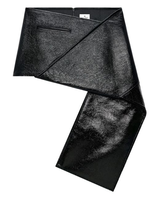 Courreges Black Asymmetrischer Minirock