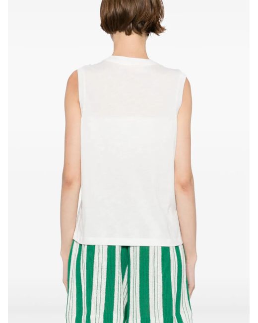 MIRA MIKATI White Pullunder Mit Vogelstickerei