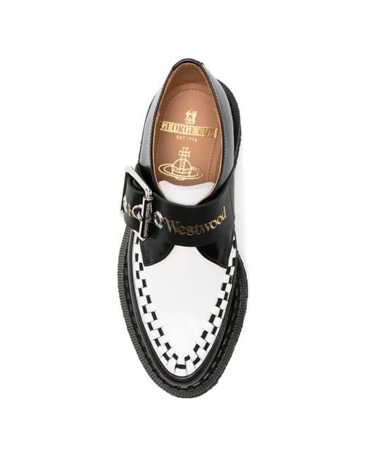 Vivienne Westwood Black X George Cox Point Toe Leather Monk Shoes