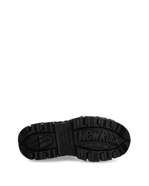 New Rock Black 100Mm Lace-Up Boots